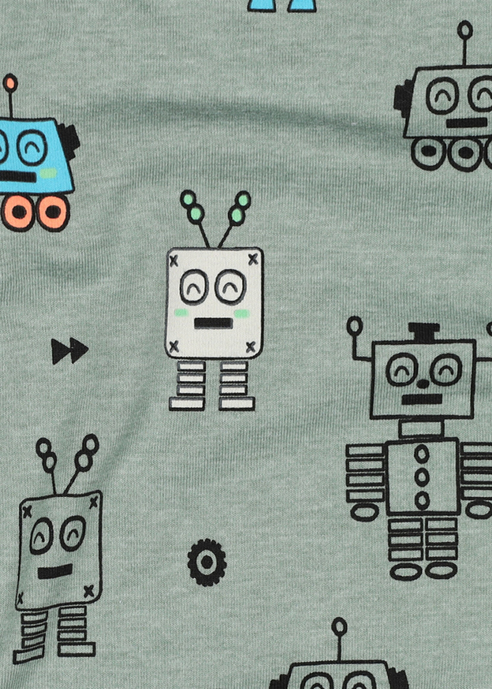 Poppy ° Stof Tricot - POPPY - Neon Robots - Melange Green