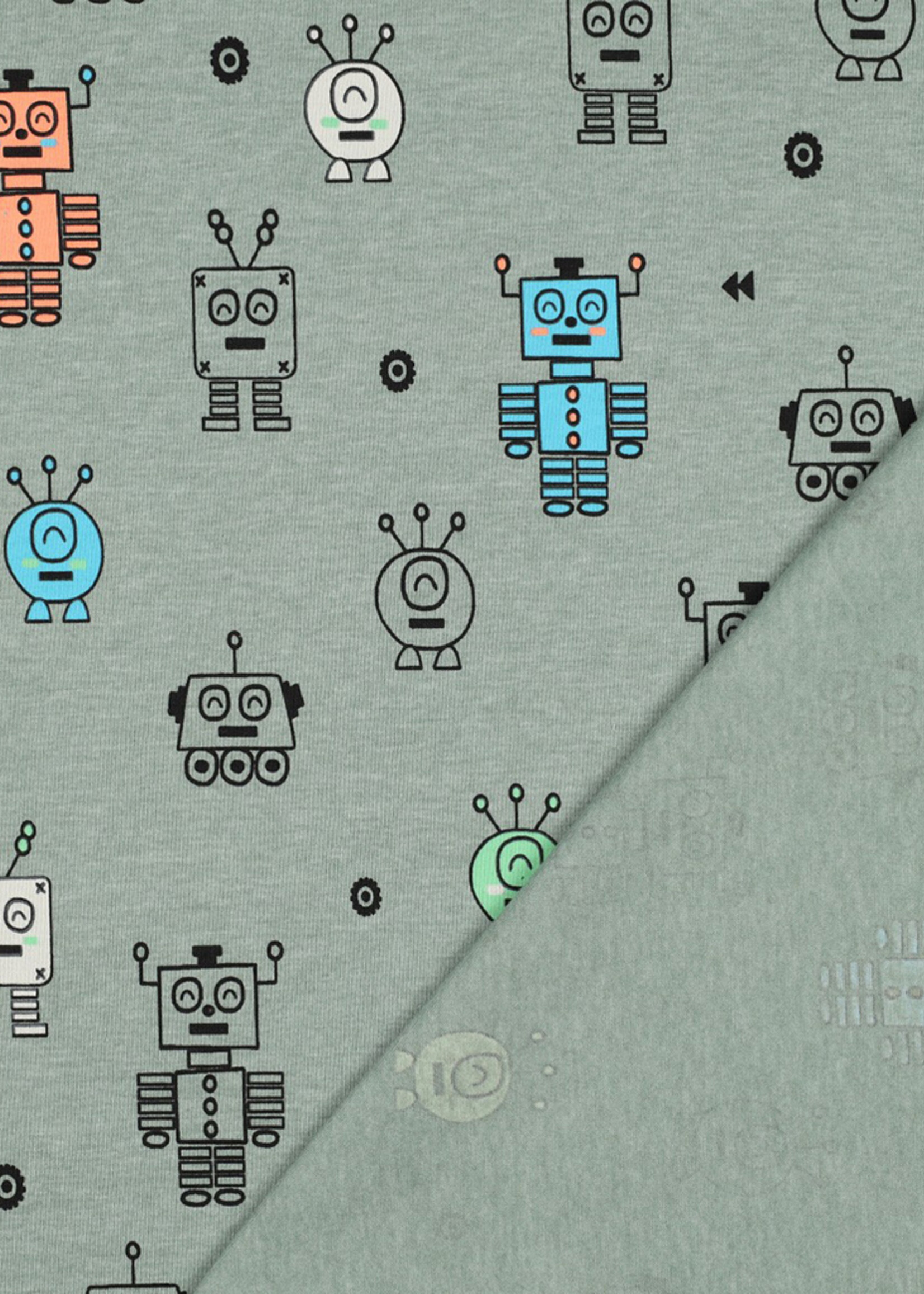 Poppy ° Stof Tricot - POPPY - Neon Robots - Melange Green