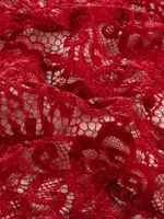 ° Stof Kant met Chenille - Donker rood