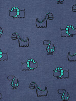 ° Stof Flanel - Dinosaurus - Blauw