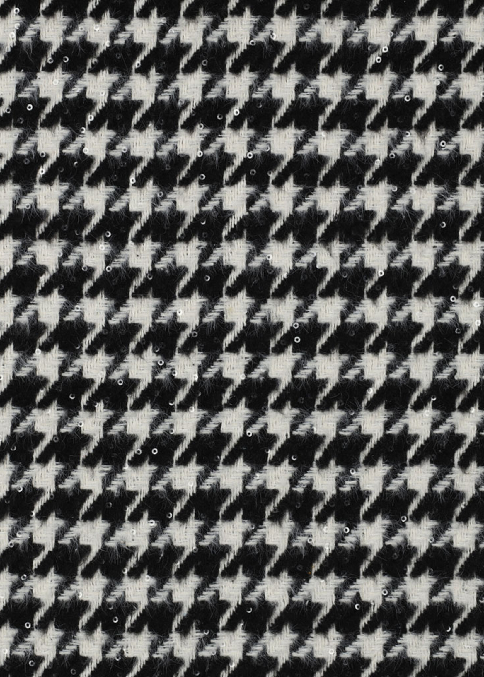 ° Stof Jacquard - Pied de Poule met Pailletten