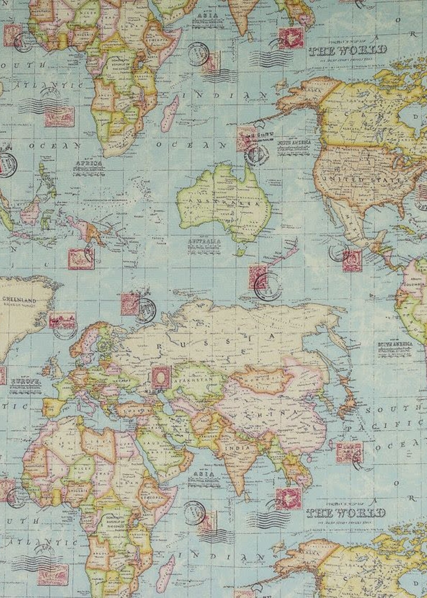 ° Stof Canvas - World Map