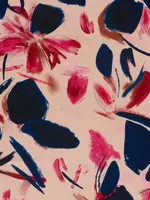 ° Soepelvallende Stof - Satijn Duchesse - Flowers Marine