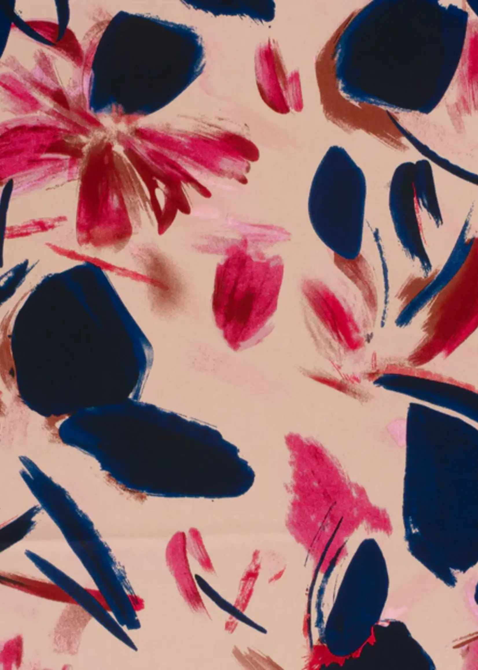 ° Soepelvallende Stof - Satijn Duchesse - Flowers Marine