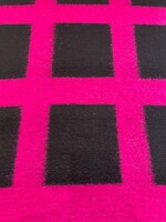 ° Mantel/Truienstof - Squares - Black & Pink
