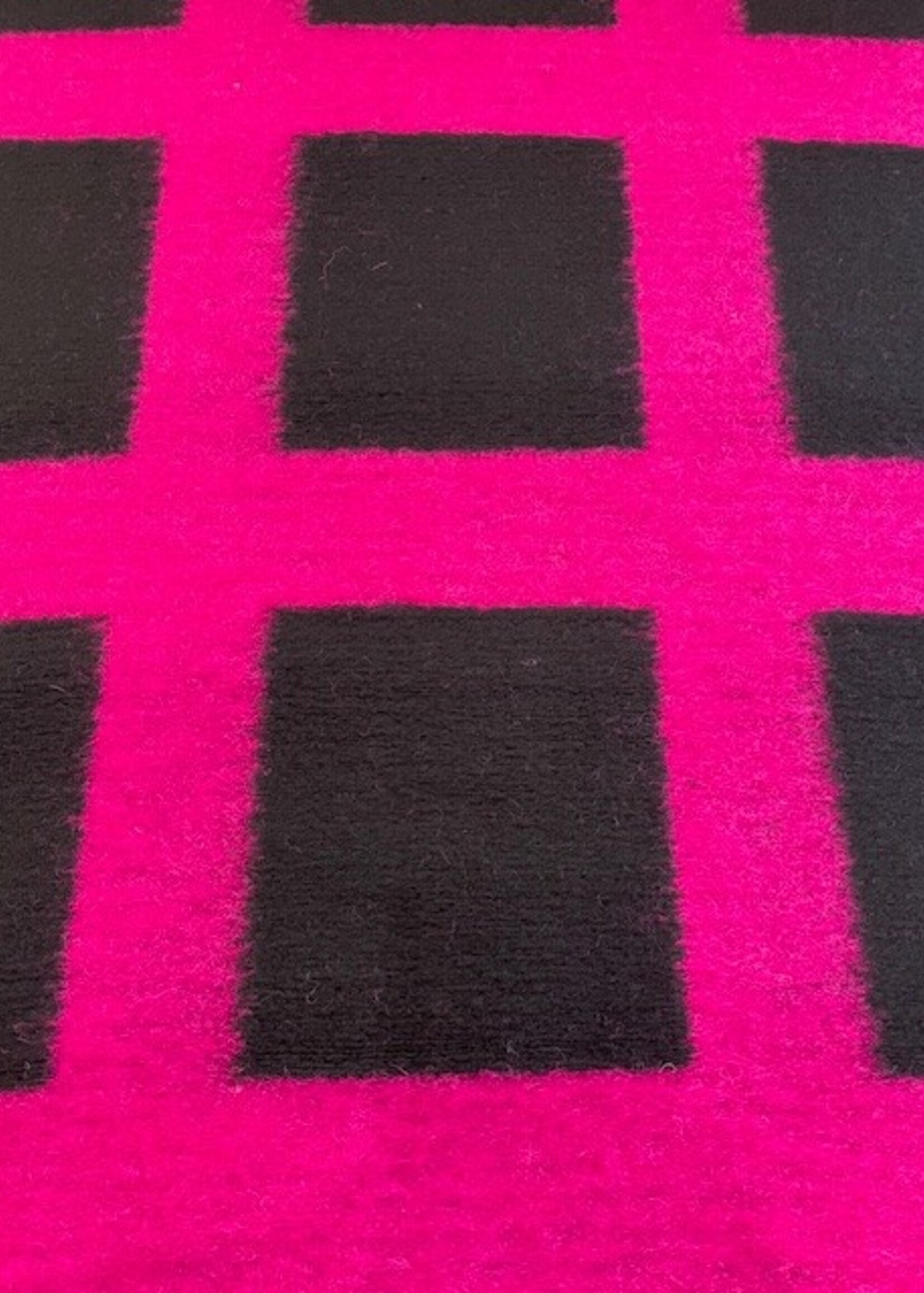 ° Mantel/Truienstof - Squares - Black & Pink