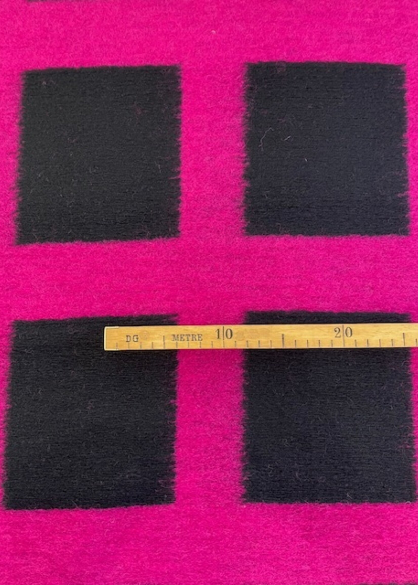 ° Mantel/Truienstof - Squares - Black & Pink