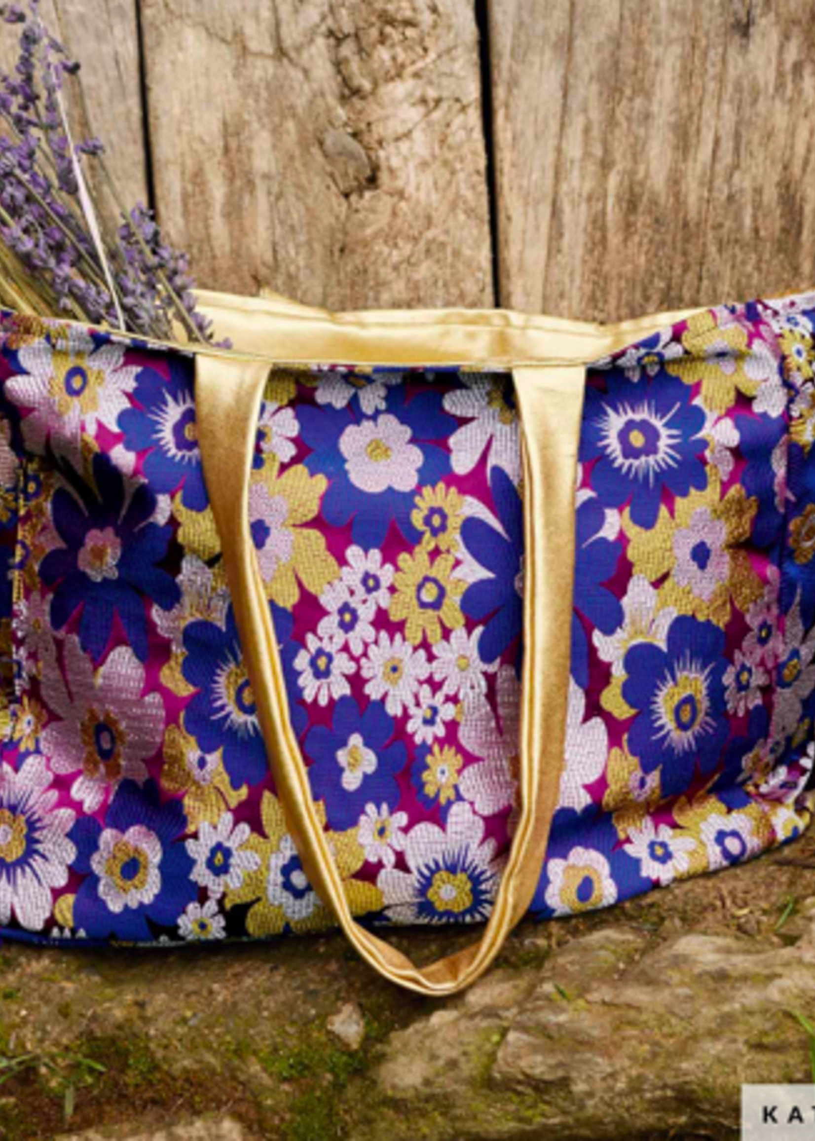 Katia ° Stof Brocade - Flowers - Blue & Purple