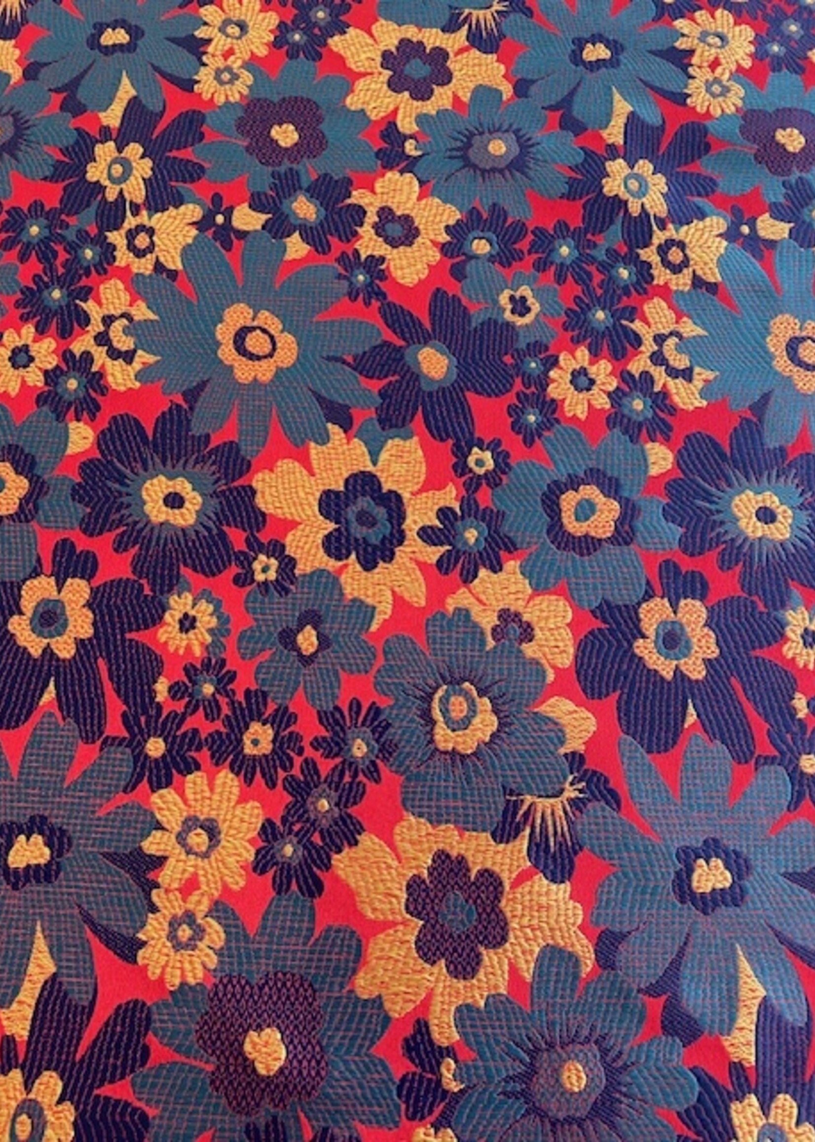 Katia ° Stof Brocade - Flowers - Red & Green