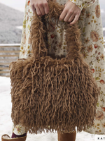 Katia ° Stof Feather Hair Vegan Fur - KATIA Fabrics - Camel
