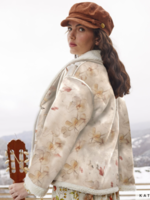 Katia ° Stof Dubbelzijdige Suède met Schapenvacht - KATIA Fabrics - Joplin Cream