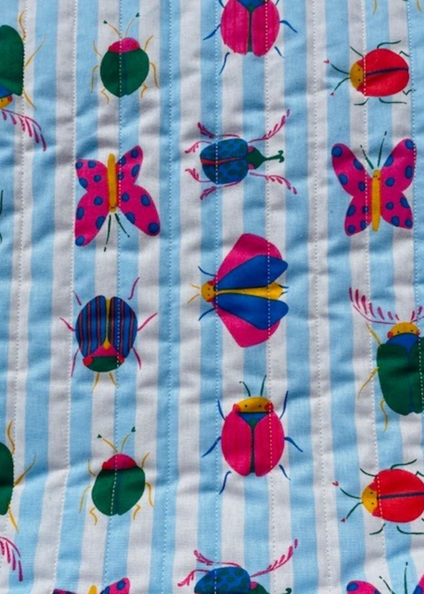 ° Stof Gewatteerd Quilted - Double Face - Insects