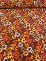 ° Stof Ribvelours (milleraies) - Bloemen - Retro