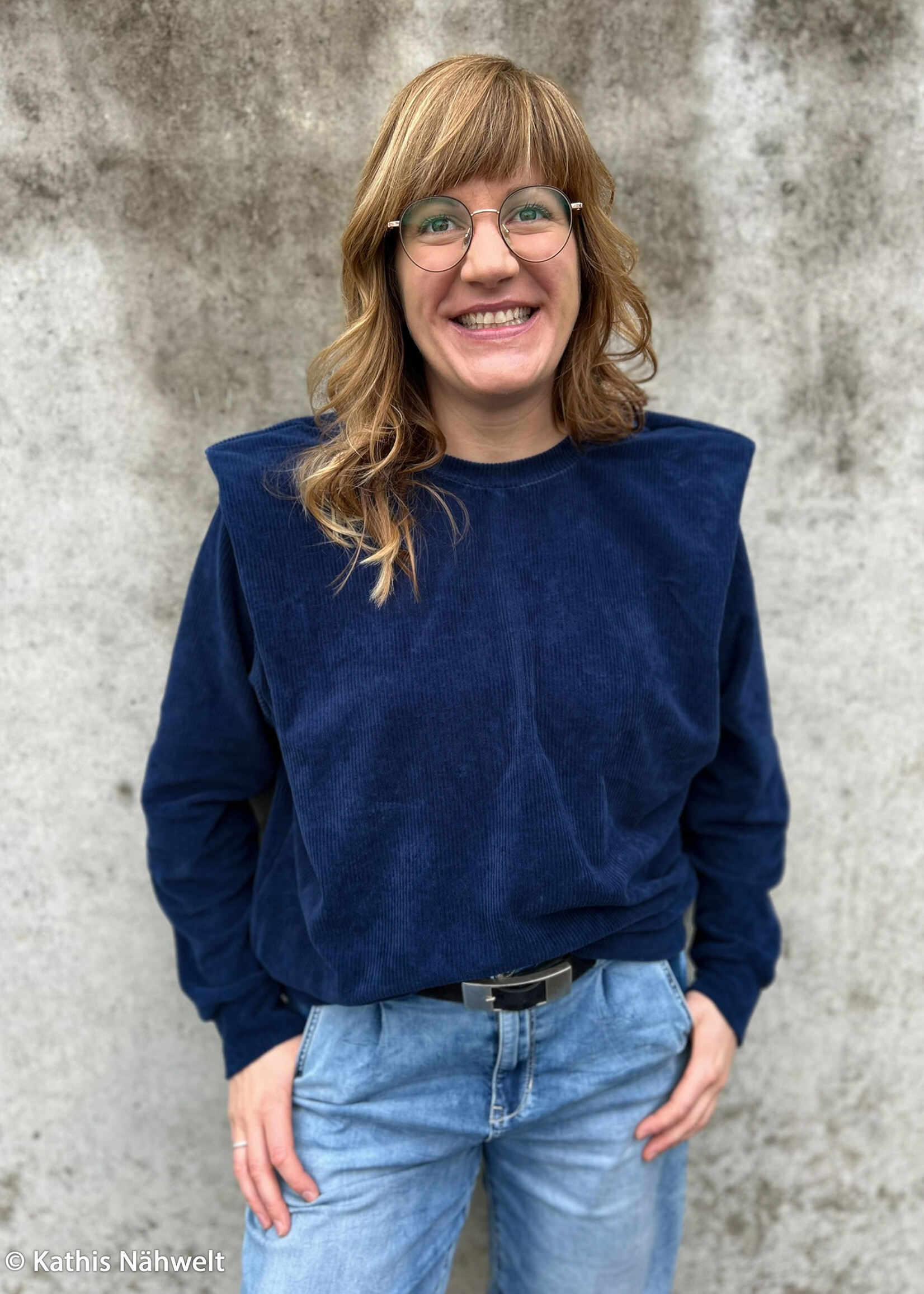 ° Stof Stretch Ribvelours / Corduroy (tricot) - Donkerblauw