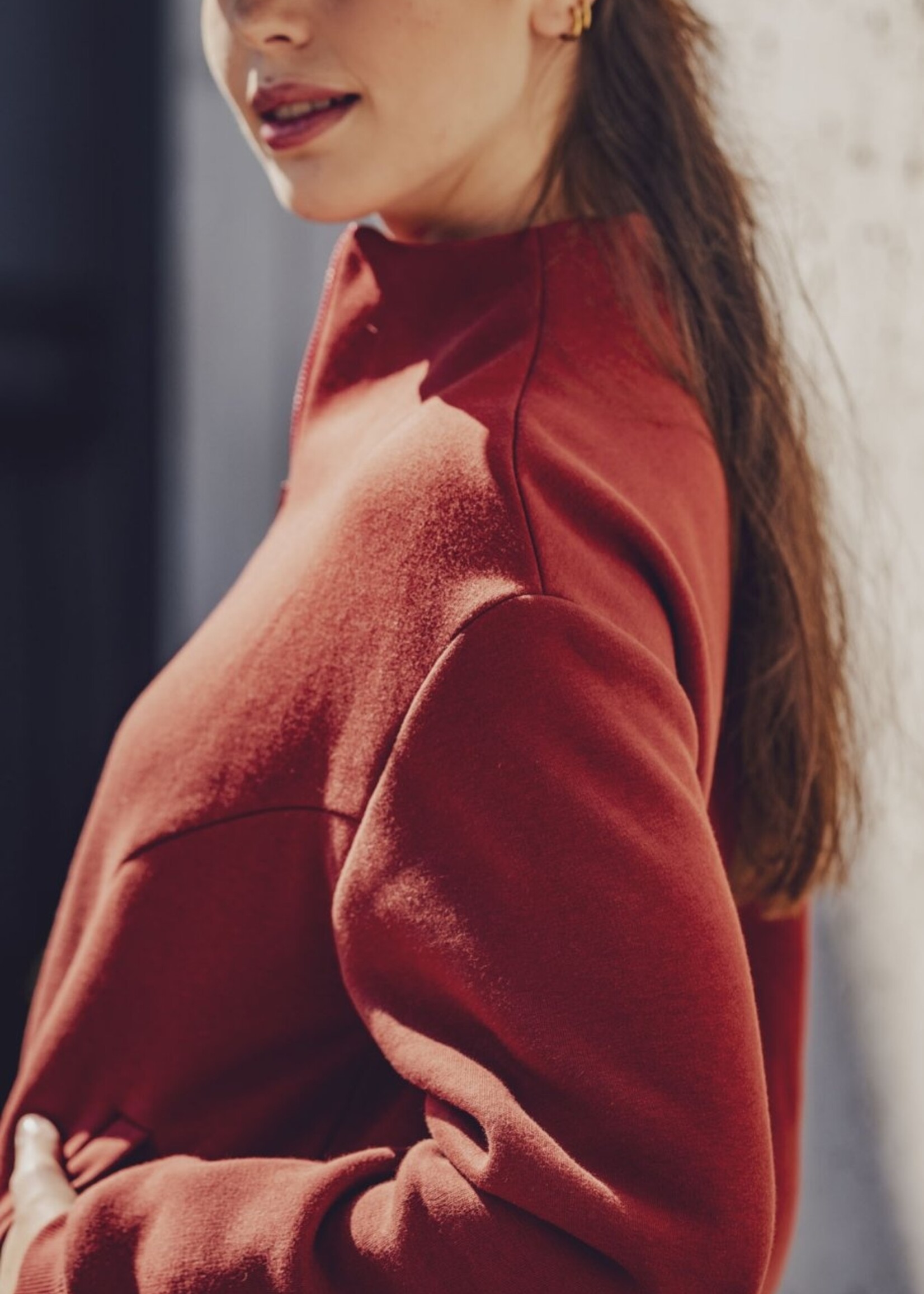 Fibre Mood ° Stof Jogging Sweater - FIBRE MOOD - CRUZ - Roest