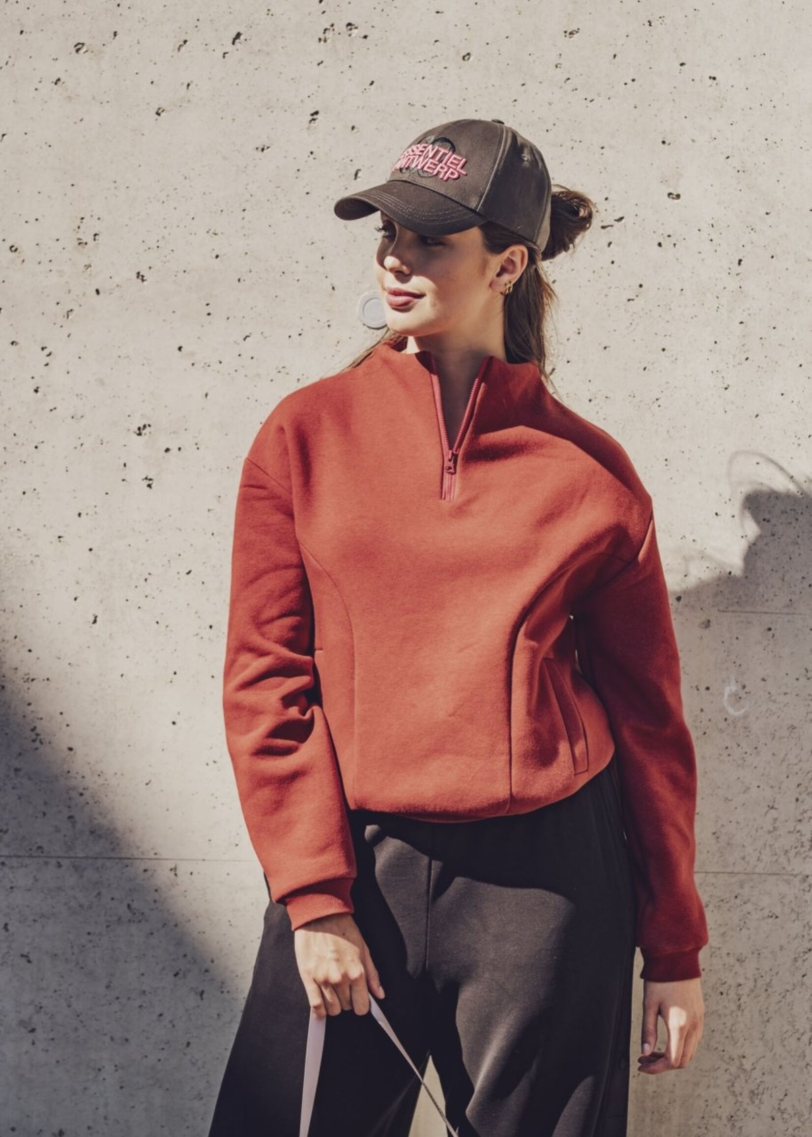 Fibre Mood ° Stof Jogging Sweater - FIBRE MOOD - CRUZ - Roest