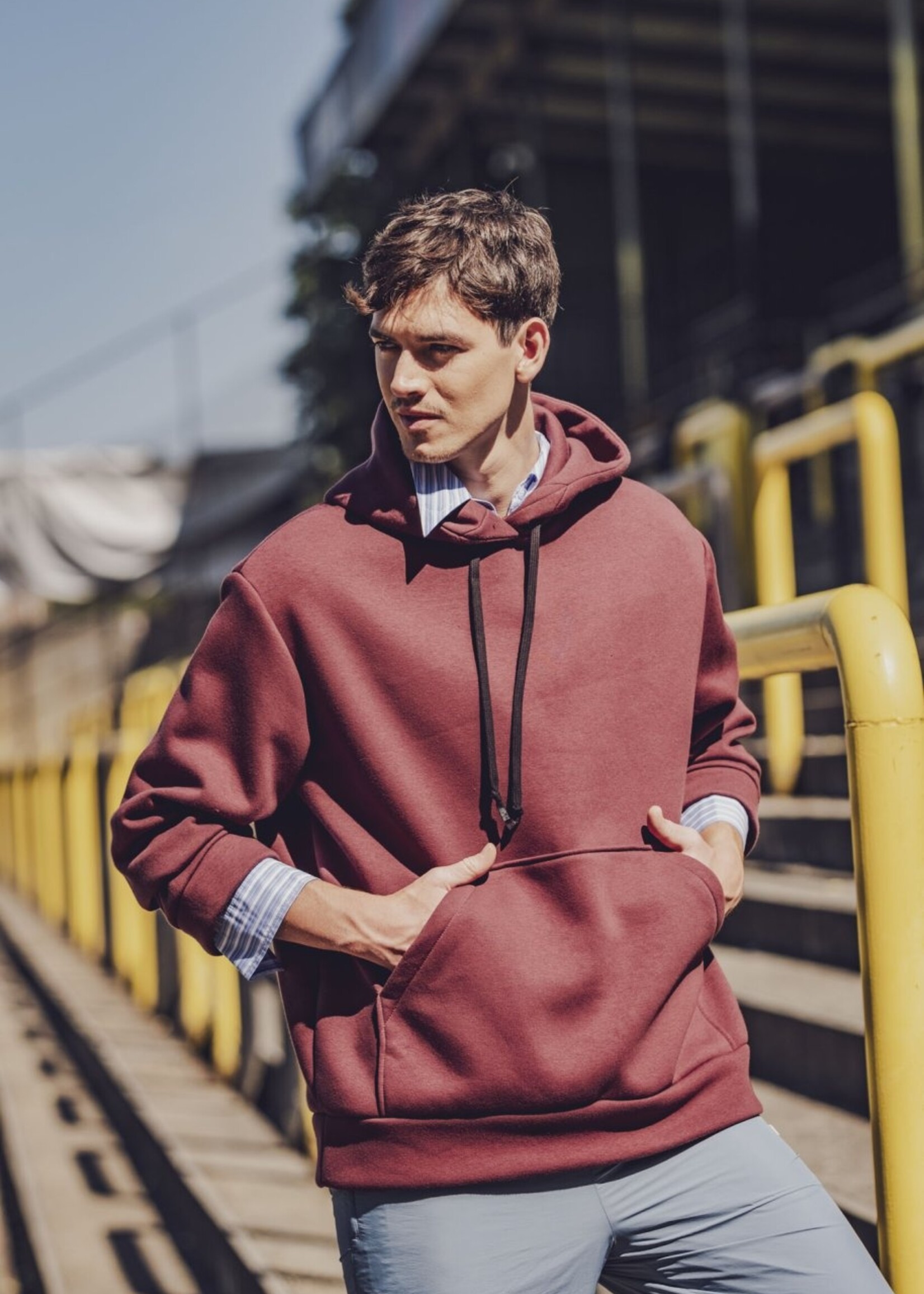 Fibre Mood ° Stof Jogging Sweater - FIBRE MOOD - FRITZI-ARYA-BOREAL - Aubergine