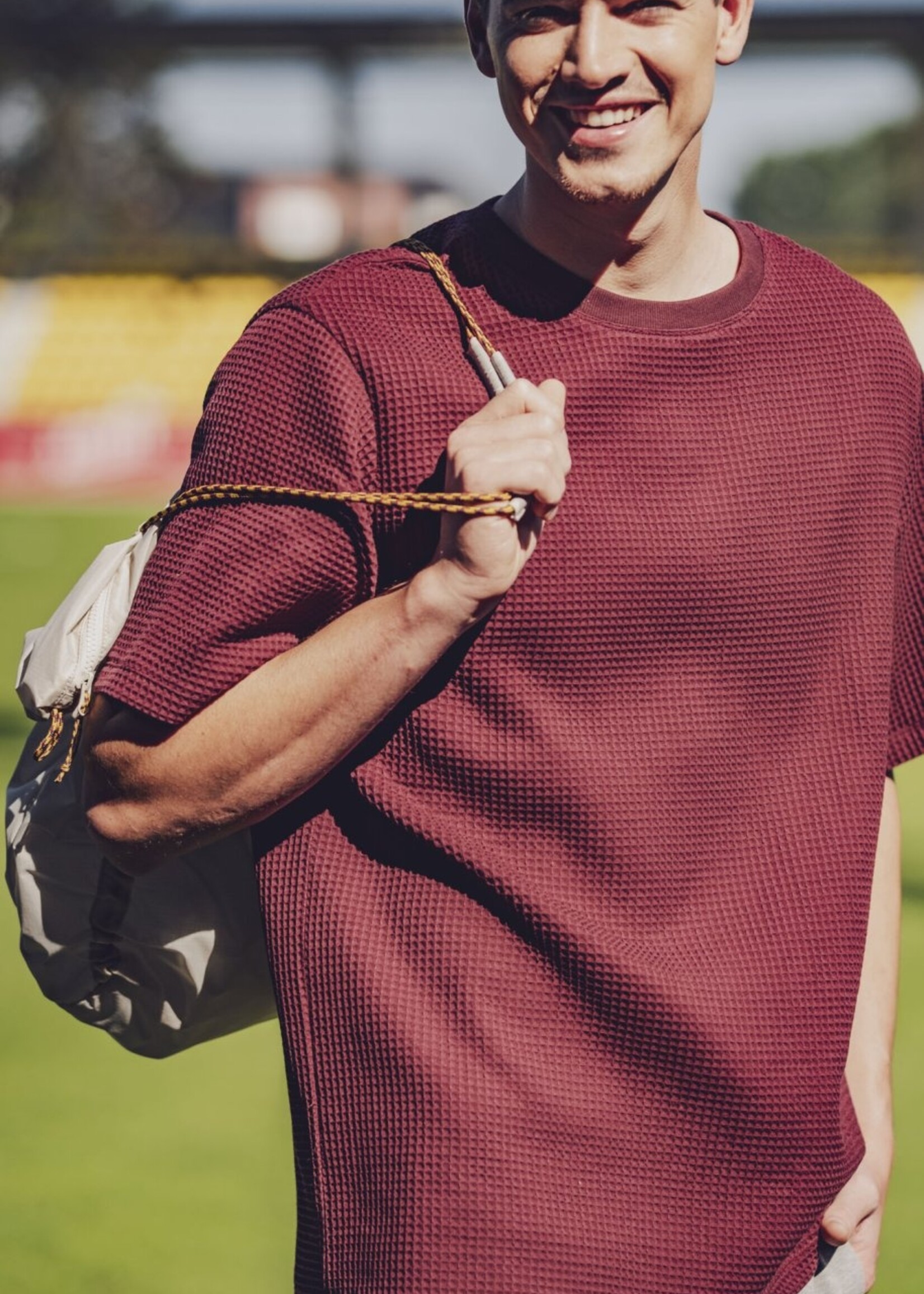 Fibre Mood ° Stof Wafelkatoen - FIBRE MOOD - ELIF - Aubergine