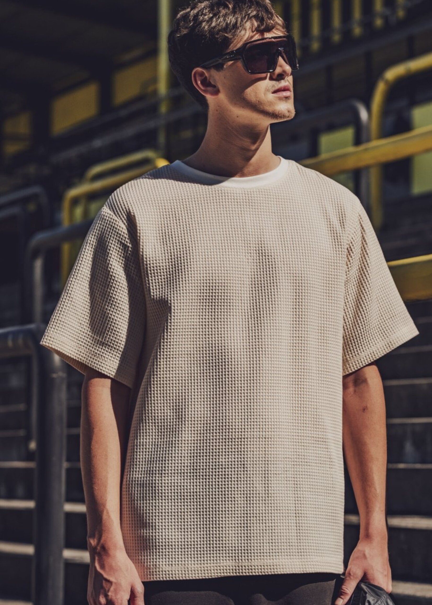 Fibre Mood ° Stof Wafelkatoen - FIBRE MOOD - ELIF/CARMEL - Licht Beige