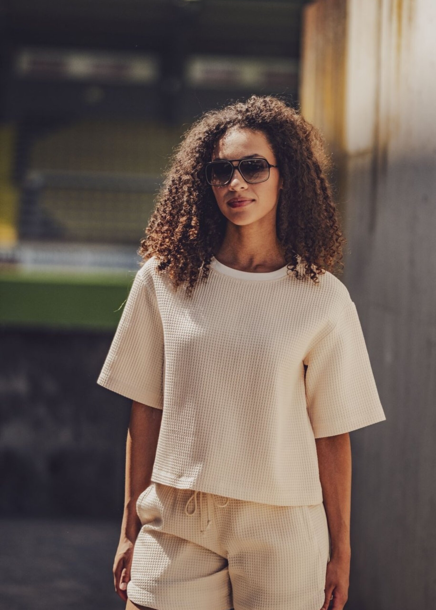 Fibre Mood ° Stof Wafelkatoen - FIBRE MOOD - ELIF/CARMEL - Licht Beige