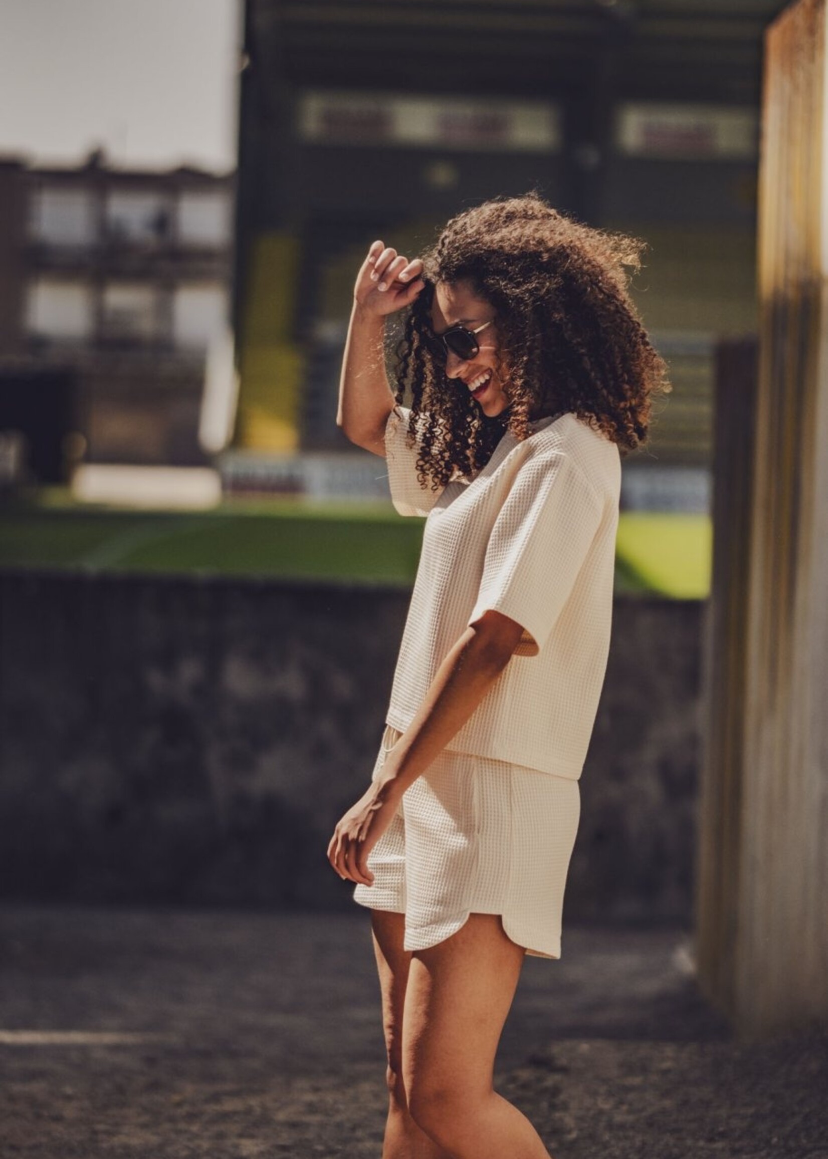 Fibre Mood ° Stof Wafelkatoen - FIBRE MOOD - ELIF/CARMEL - Licht Beige