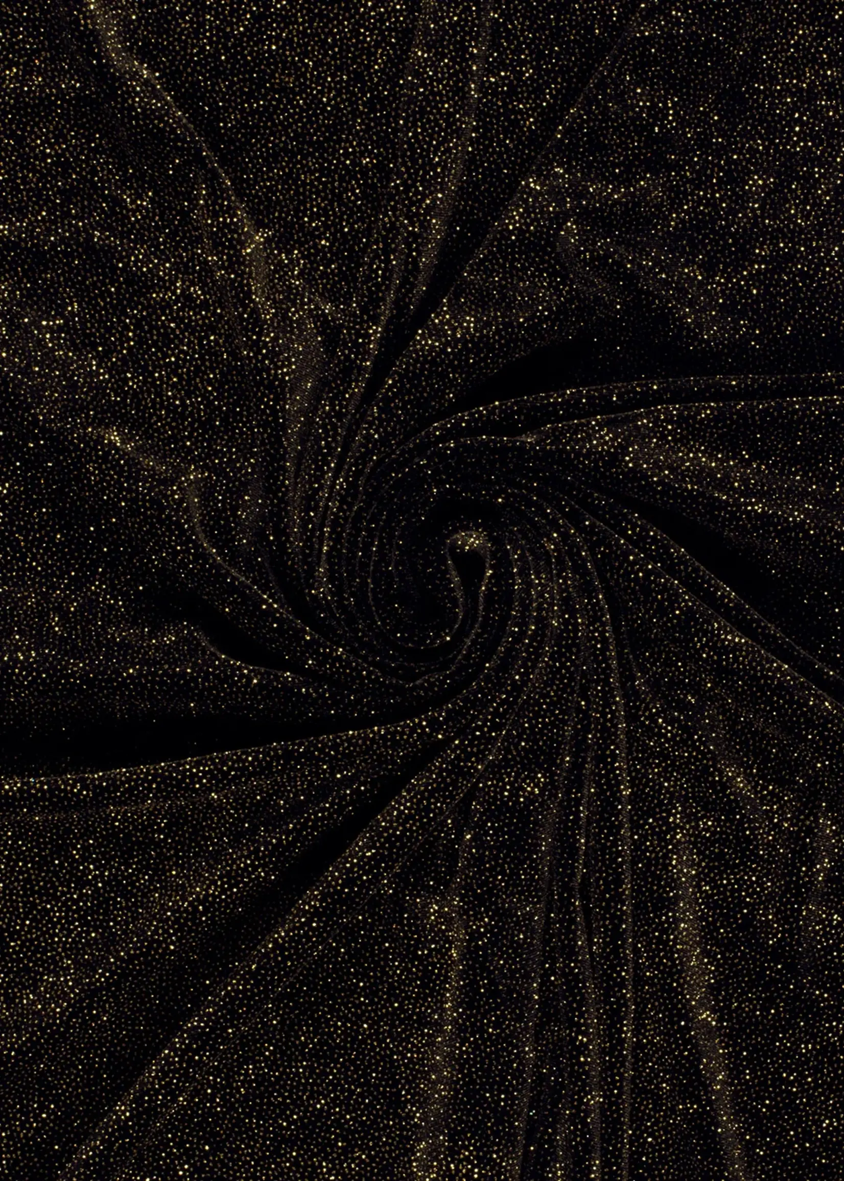° Stof Tricot - Glitter Lurex - Black & Gold