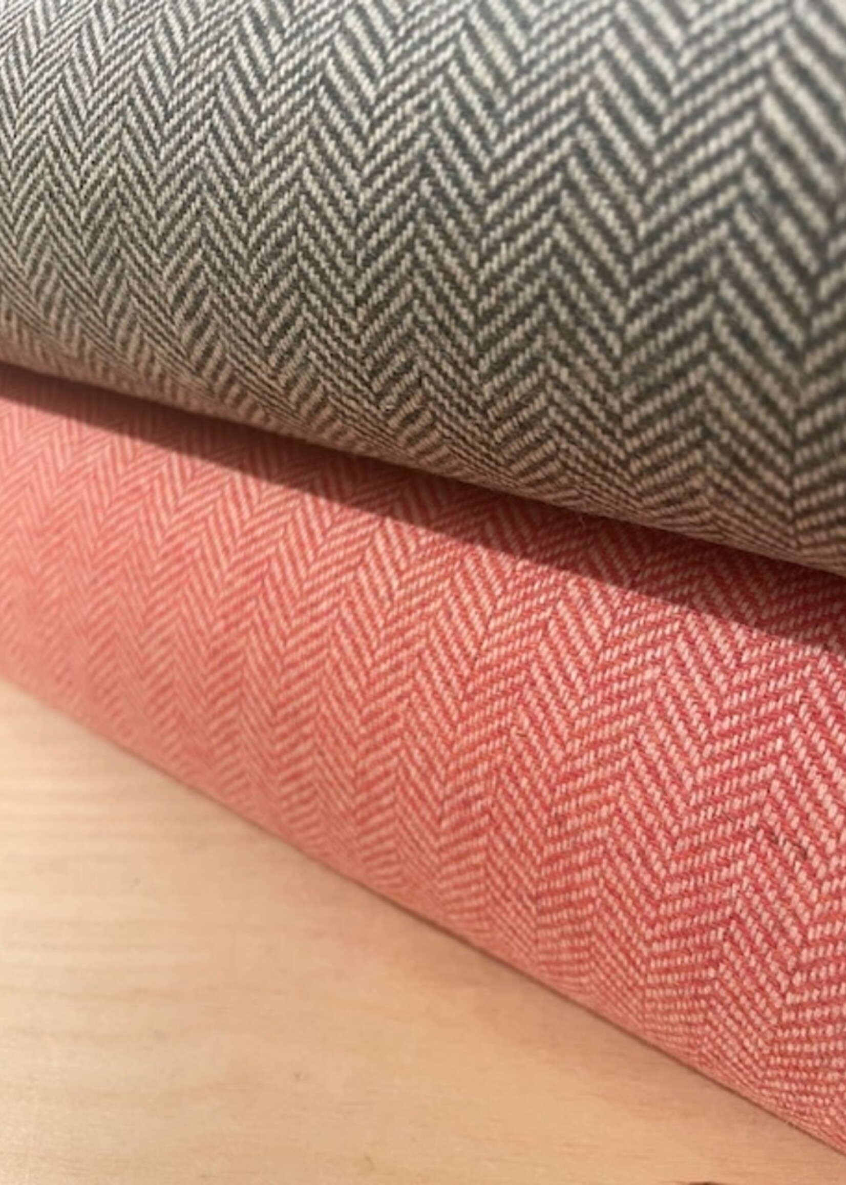 ° Stof Wolmix - Herringbone - Groen