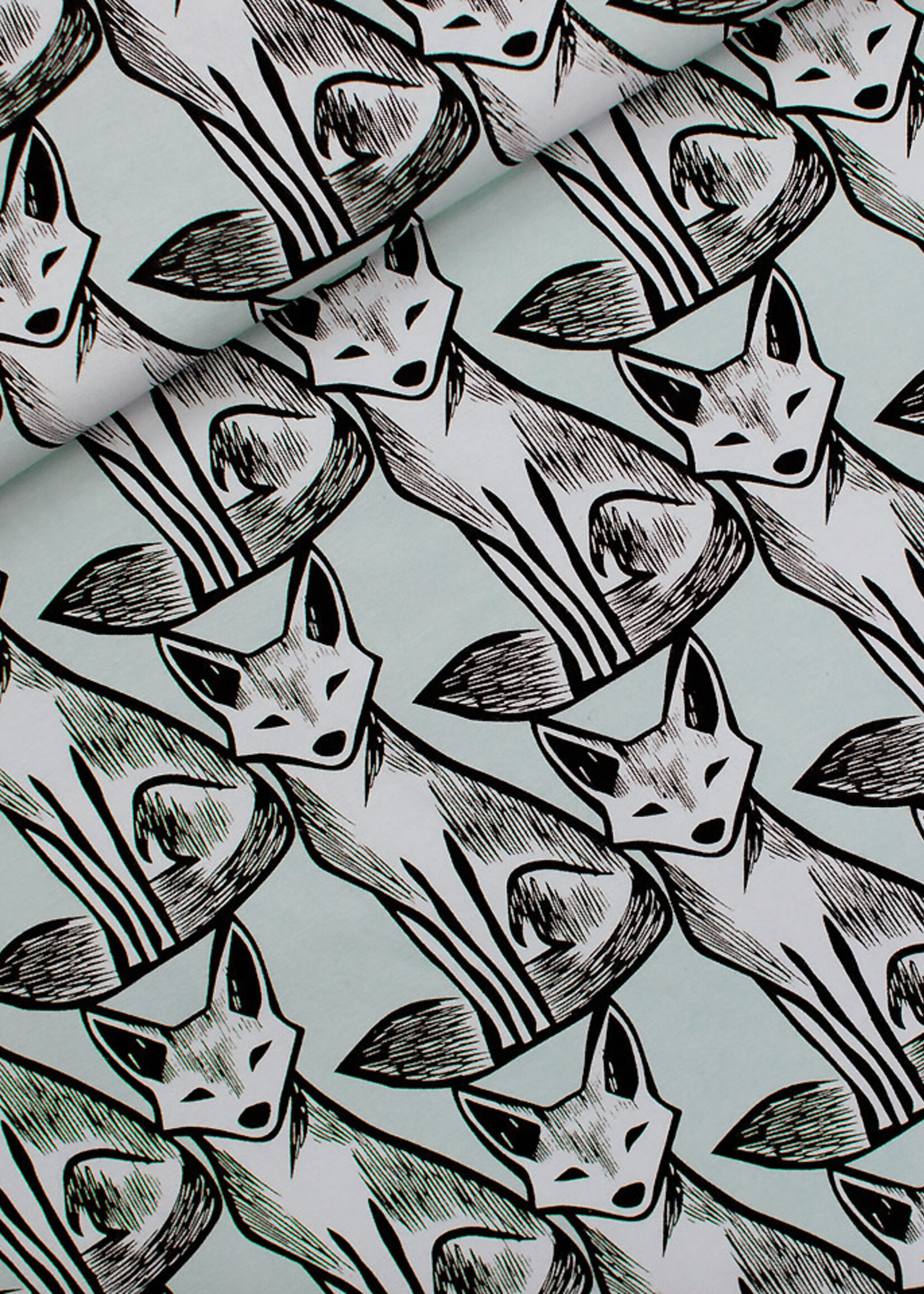 See You at Six °° Stof French Terry - See You at Six - Renard Nouveau - Babyblauw