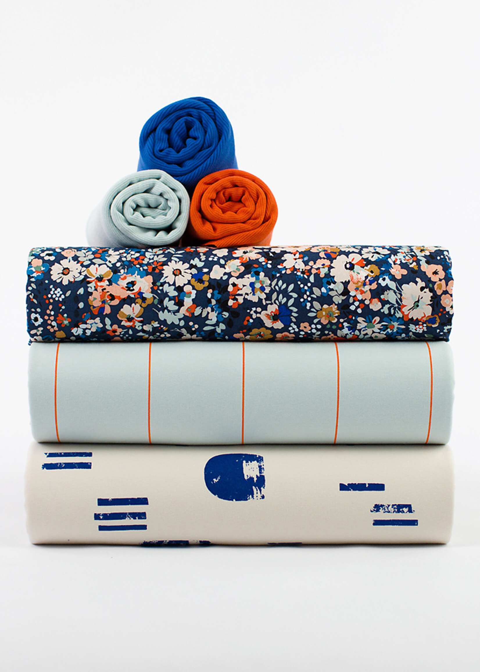 See You at Six °° Stof French Terry - See You at Six - Verticals - Babyblauw