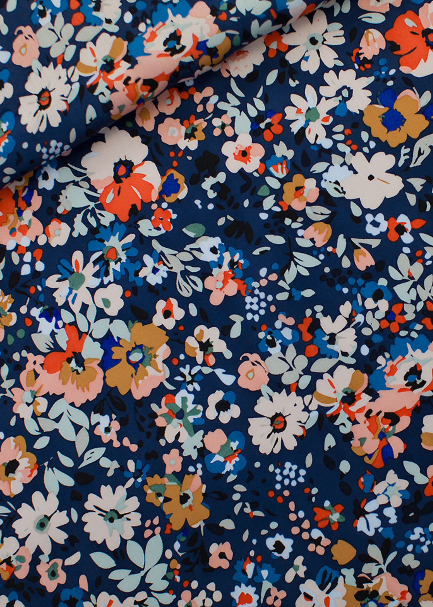 See You at Six ° Soepelvallende Stof - Ecovero Viscose Rayon Satin - See You at Six - Flower Joy