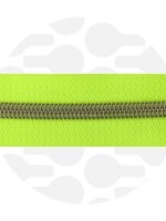 Zipper Zoo ° Spiraalrits - Zipper Zoo - 1 meter - Neon Yellow / Silver
