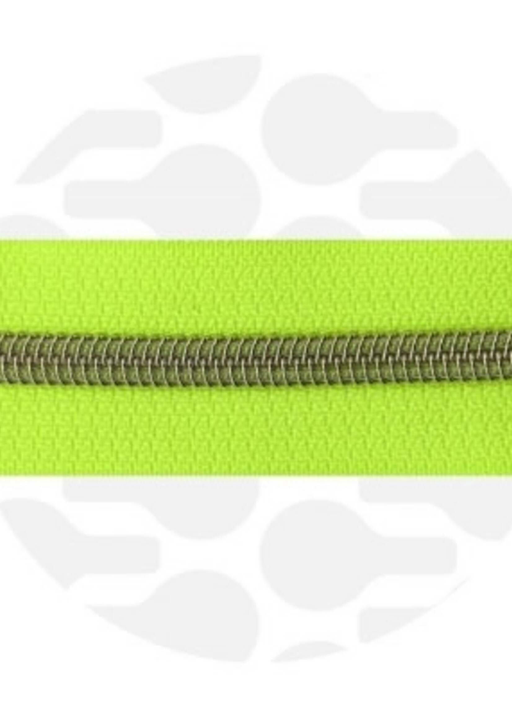 Zipper Zoo ° Spiraalrits - Zipper Zoo - 1 meter - Neon Yellow / Silver