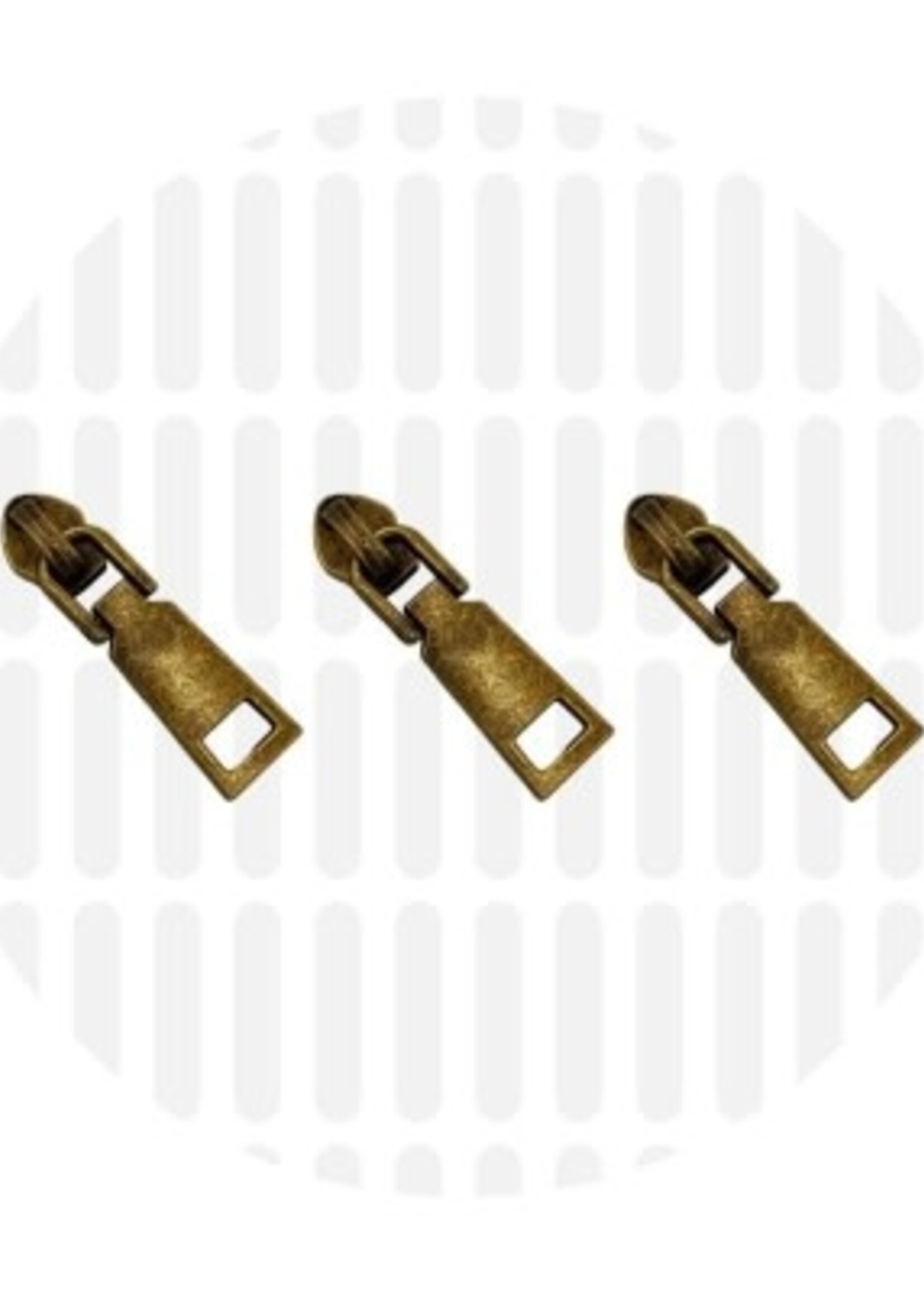 Zipper Zoo ° Schuiver Dangle Spiraalrits #5 - Zipper Zoo - Antique Brass (per 3 stuks)