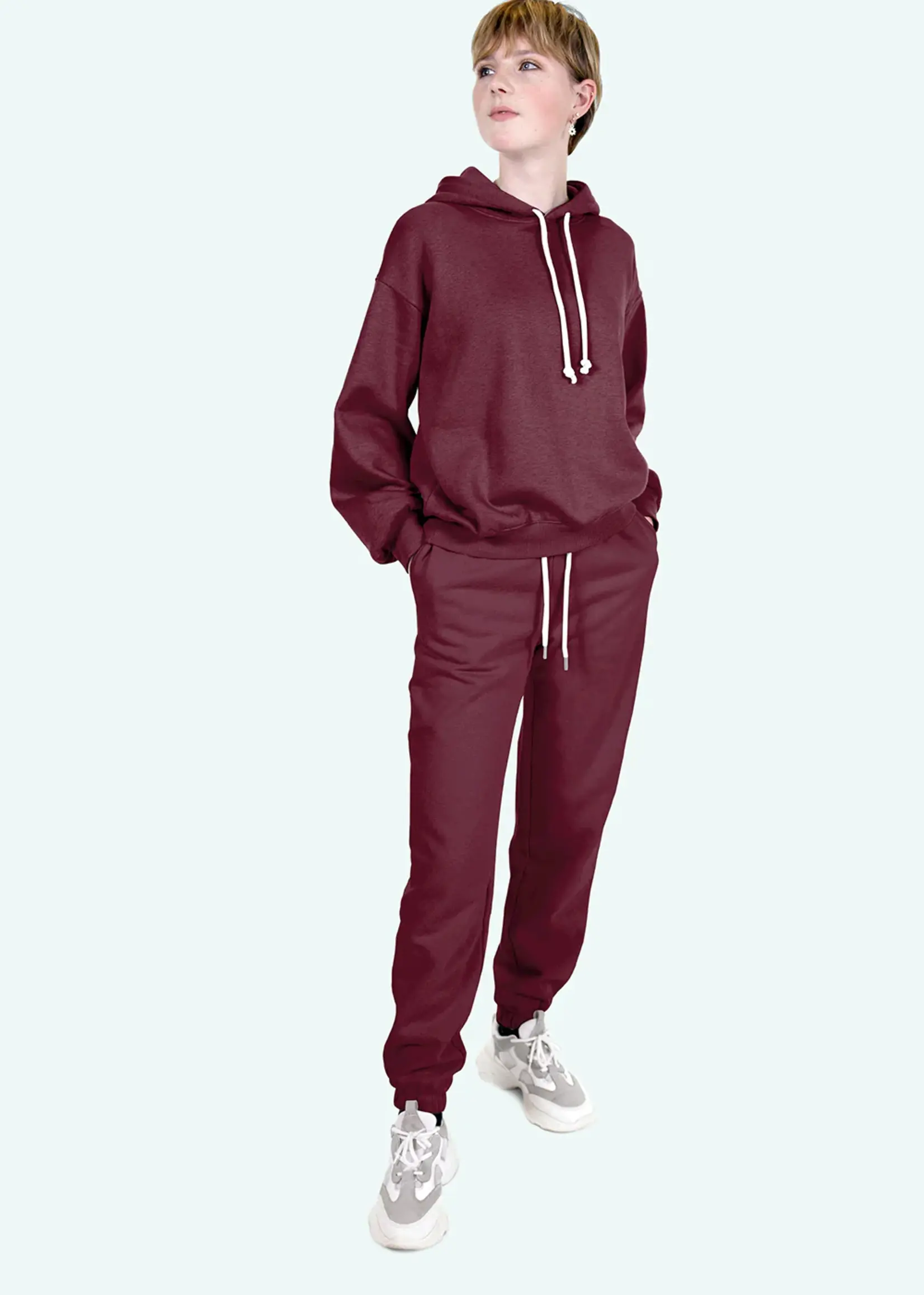° Stof Jogging Sweater - Effen Bordeaux