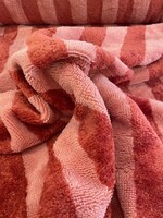 ° Stof Bamboo Badstof - Stripes - Marsala