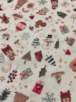 ° Stof Double Gauze - Christmas All Over