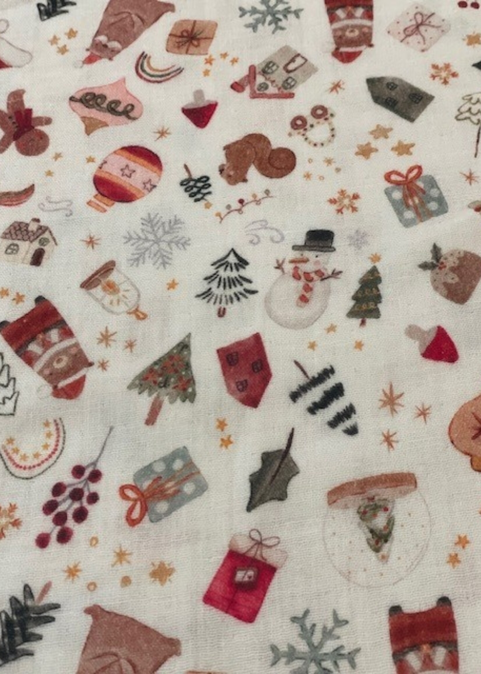 ° Stof Double Gauze - Christmas All Over