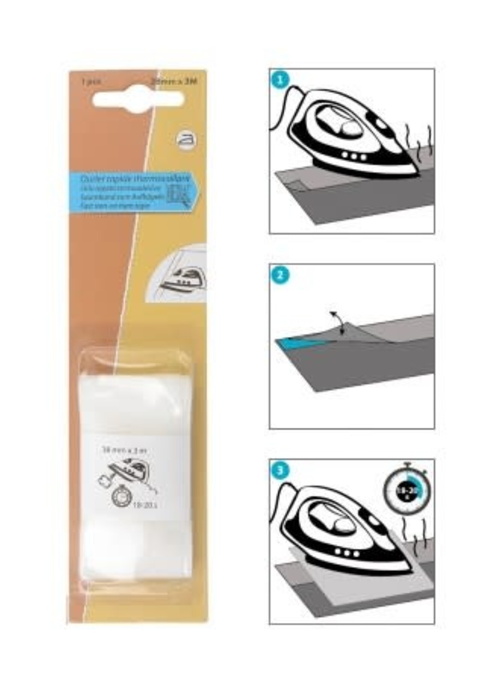 ° Strijkbaar Zoomband - 25mm breed - Wit