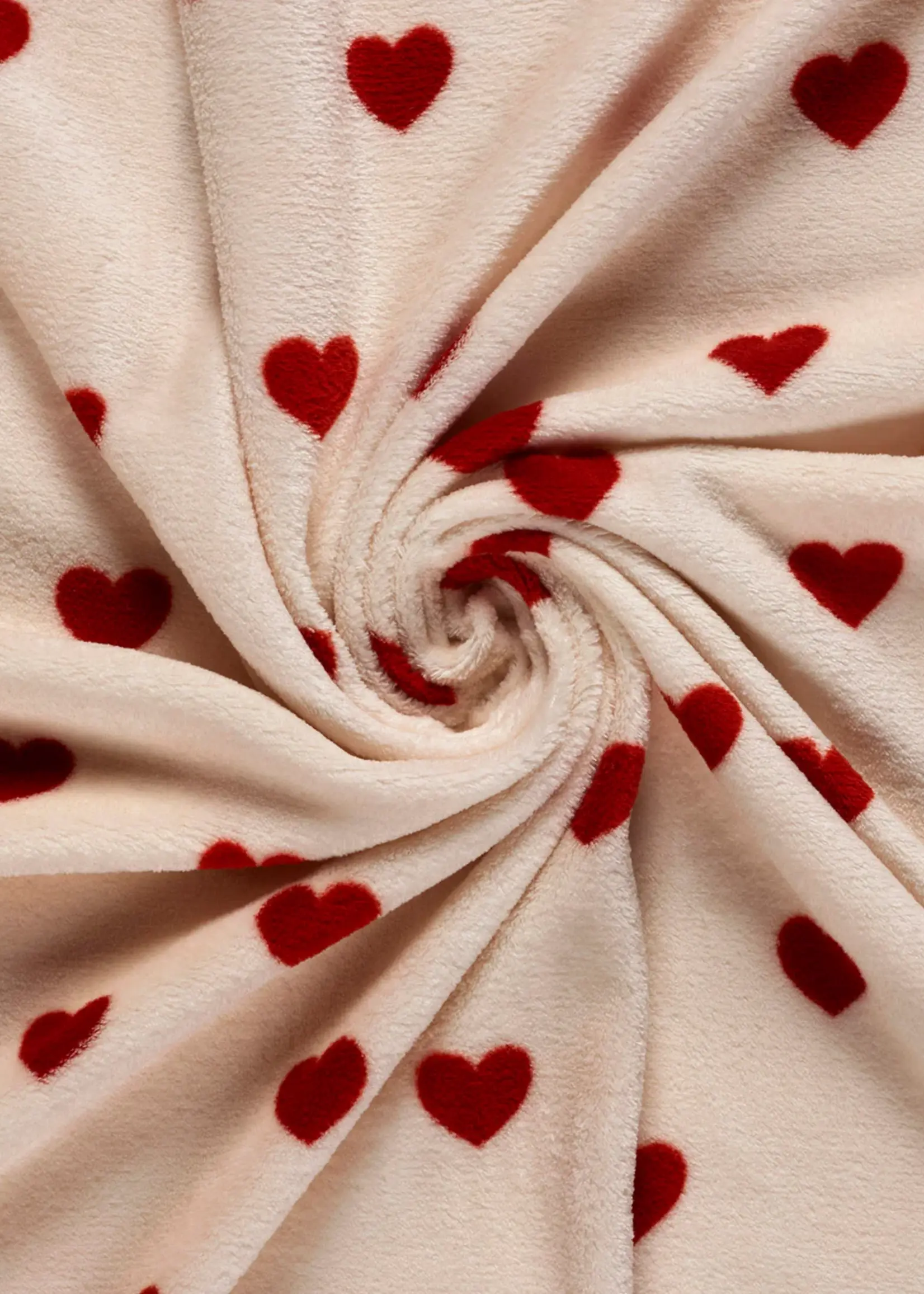 ° Stof Fleece Double Side - Hearts