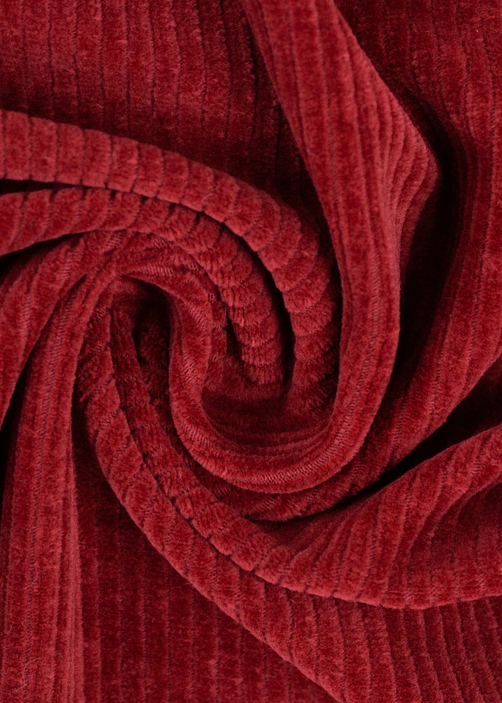 ° Stof Stretch Ribvelours / Corduroy (tricot) - Rood