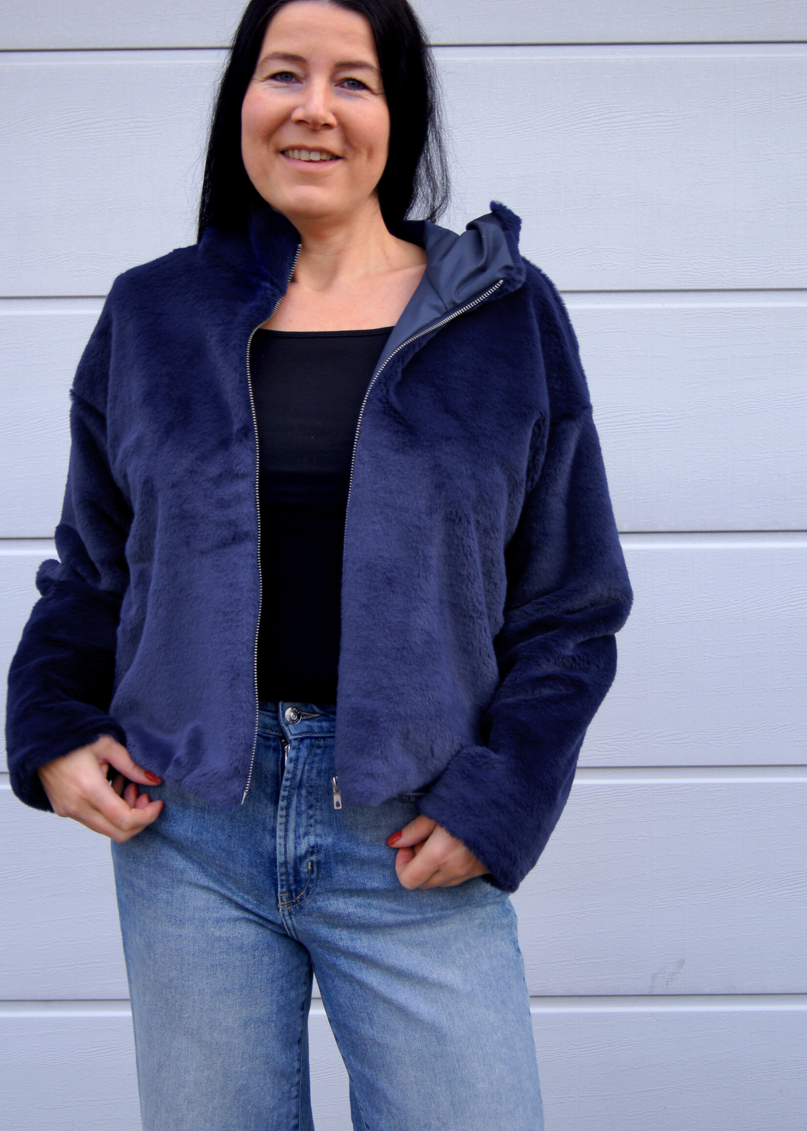 ° Stof Fur - Donkerblauw