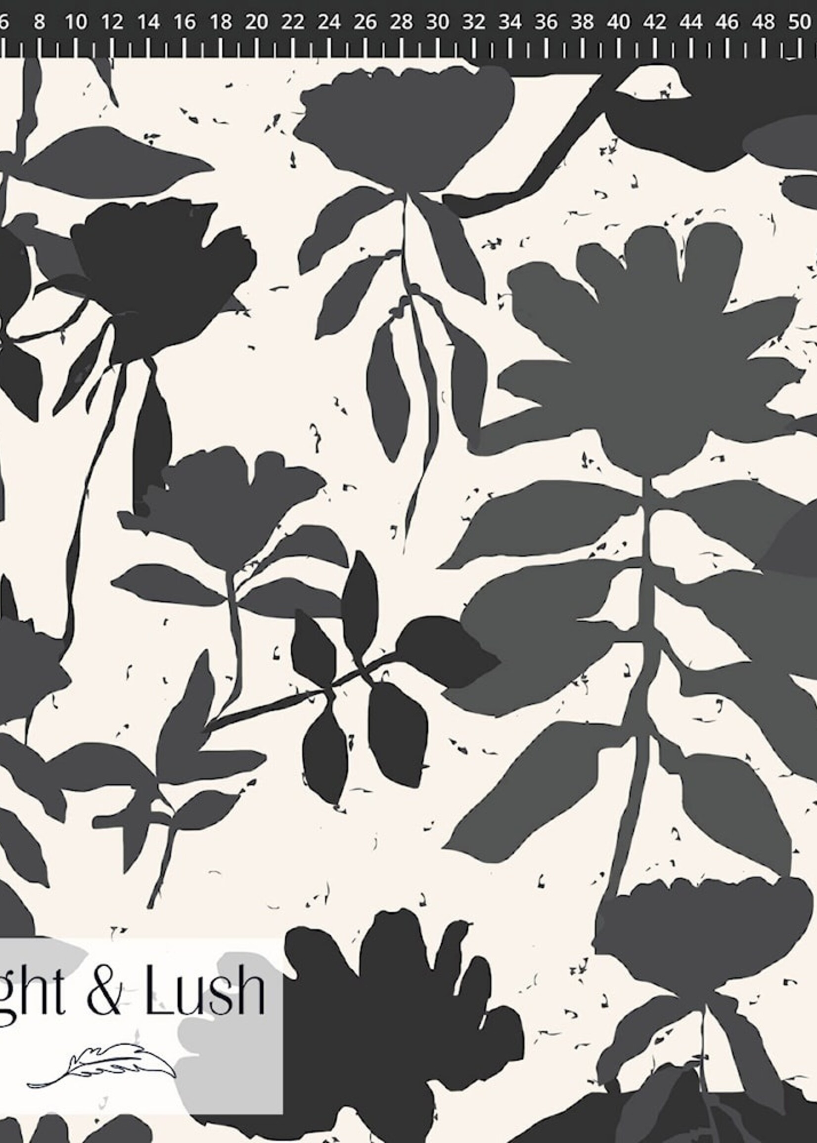 Light & Lush ° Soepelvallende Stof - Light & Lush - Flowers Black