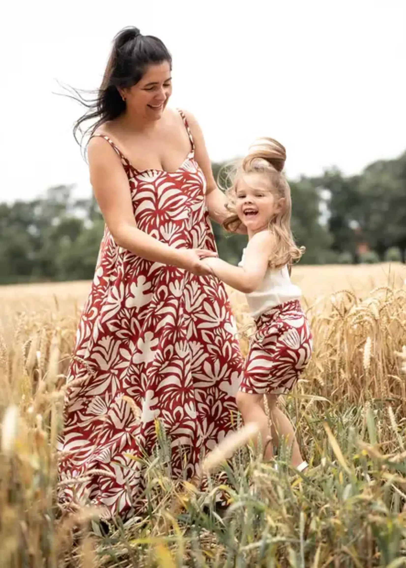 ° Soepelvallende Stof - Linnen Blend - Flowers Bronze