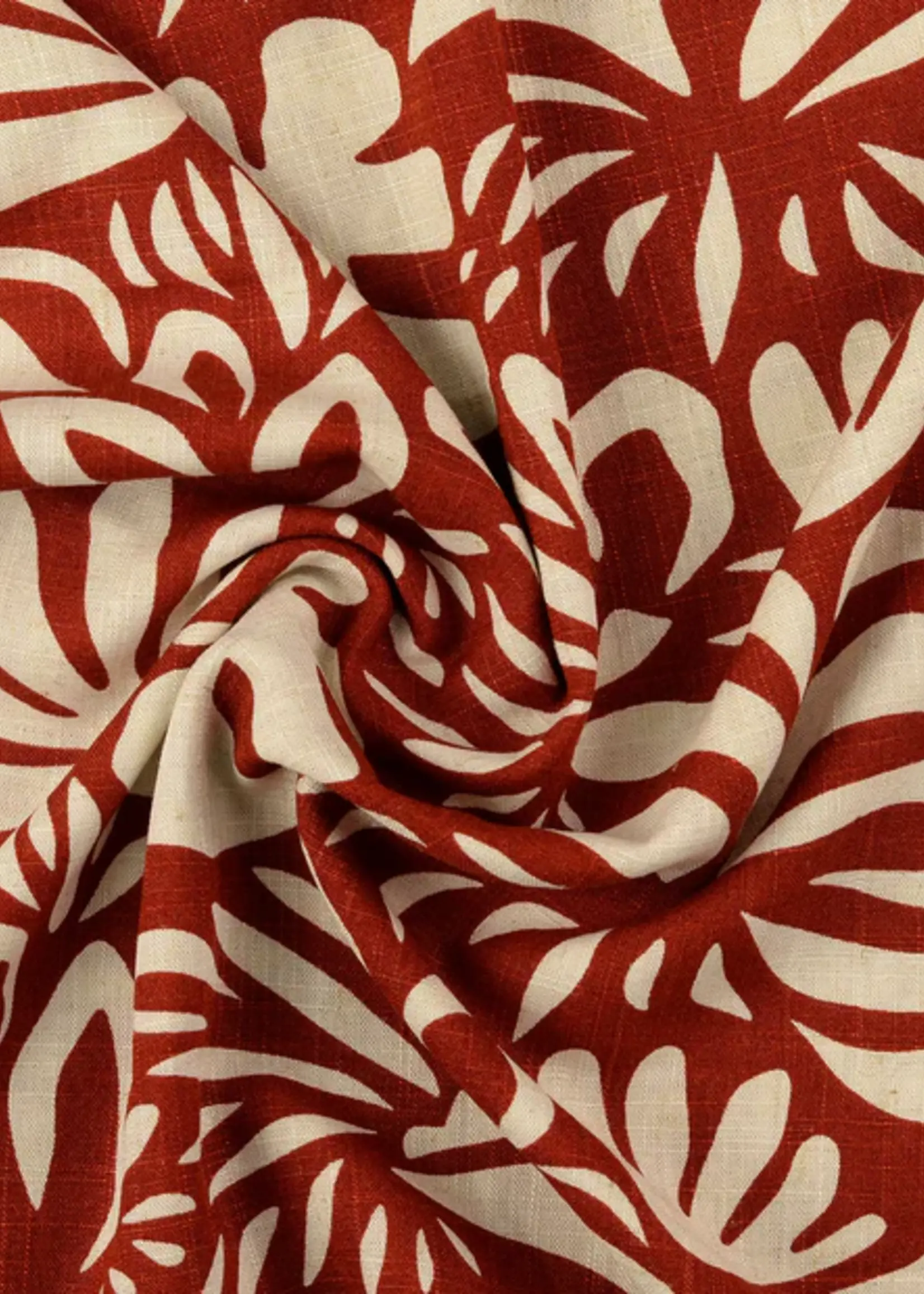 ° Soepelvallende Stof - Linnen Blend - Flowers Bronze