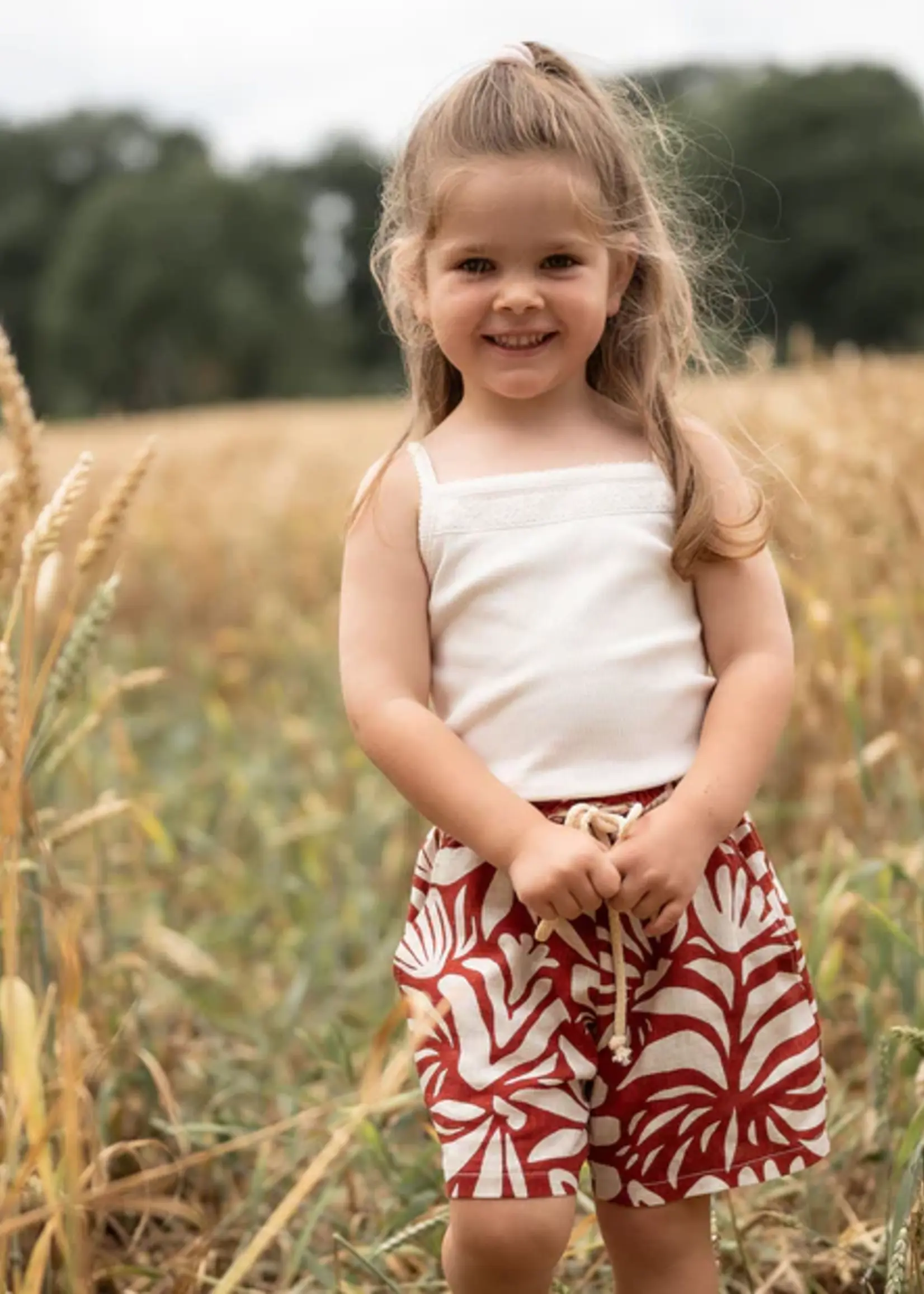 ° Soepelvallende Stof - Linnen Blend - Flowers Bronze