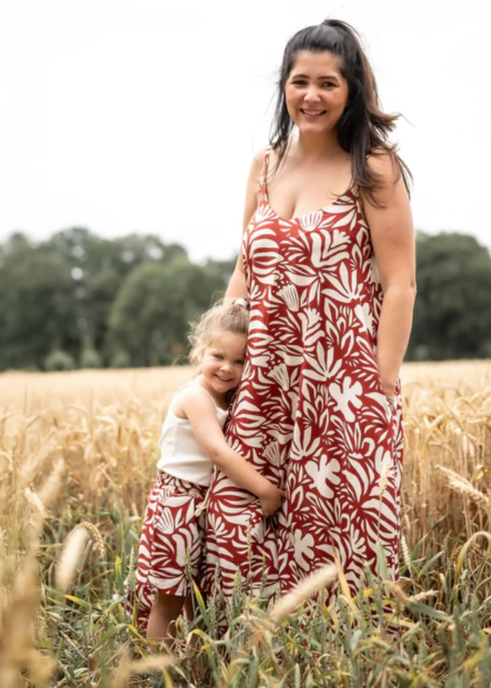 ° Soepelvallende Stof - Linnen Blend - Flowers Bronze