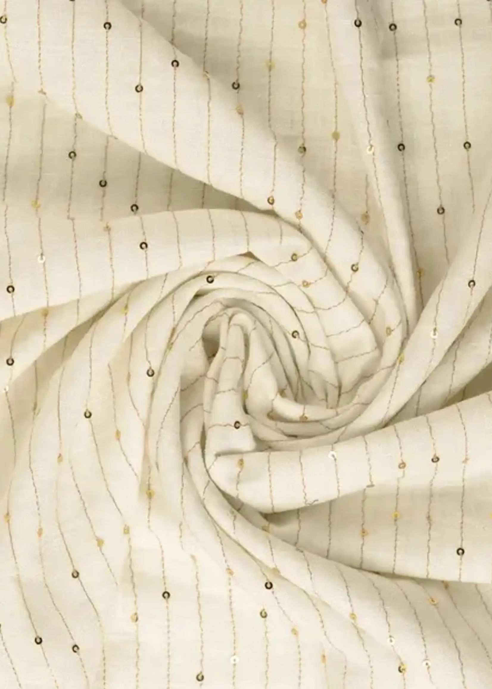 ° Stof Linnen Blend met Pailletten - Gold