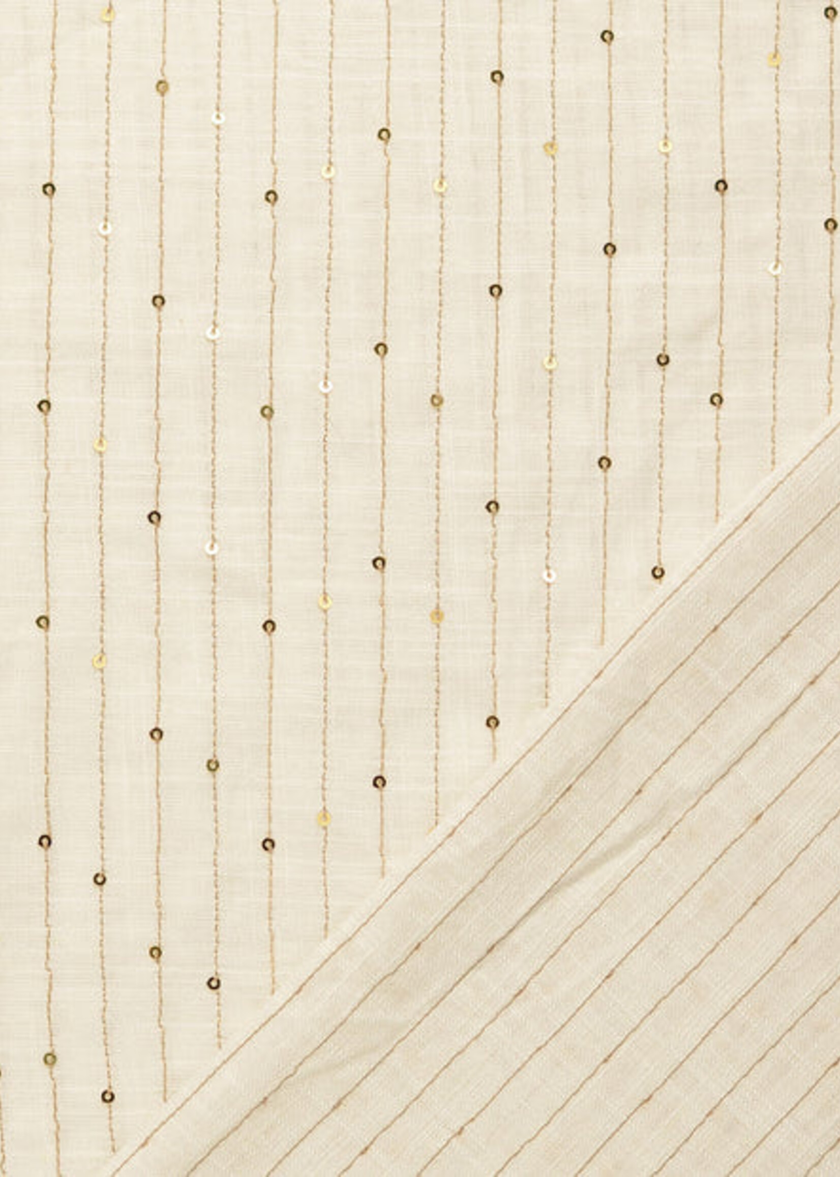 ° Stof Linnen Blend met Pailletten - Gold