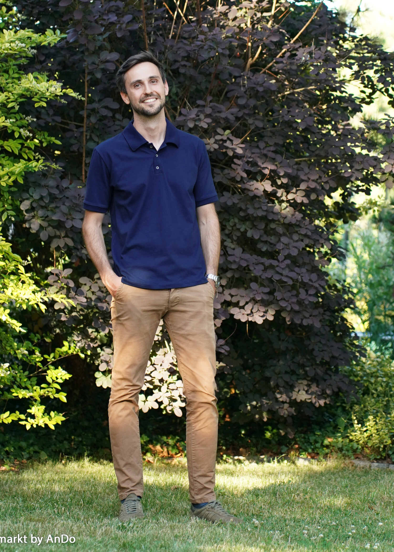 ° Stof Katoen Piqué - Polo - Blauw