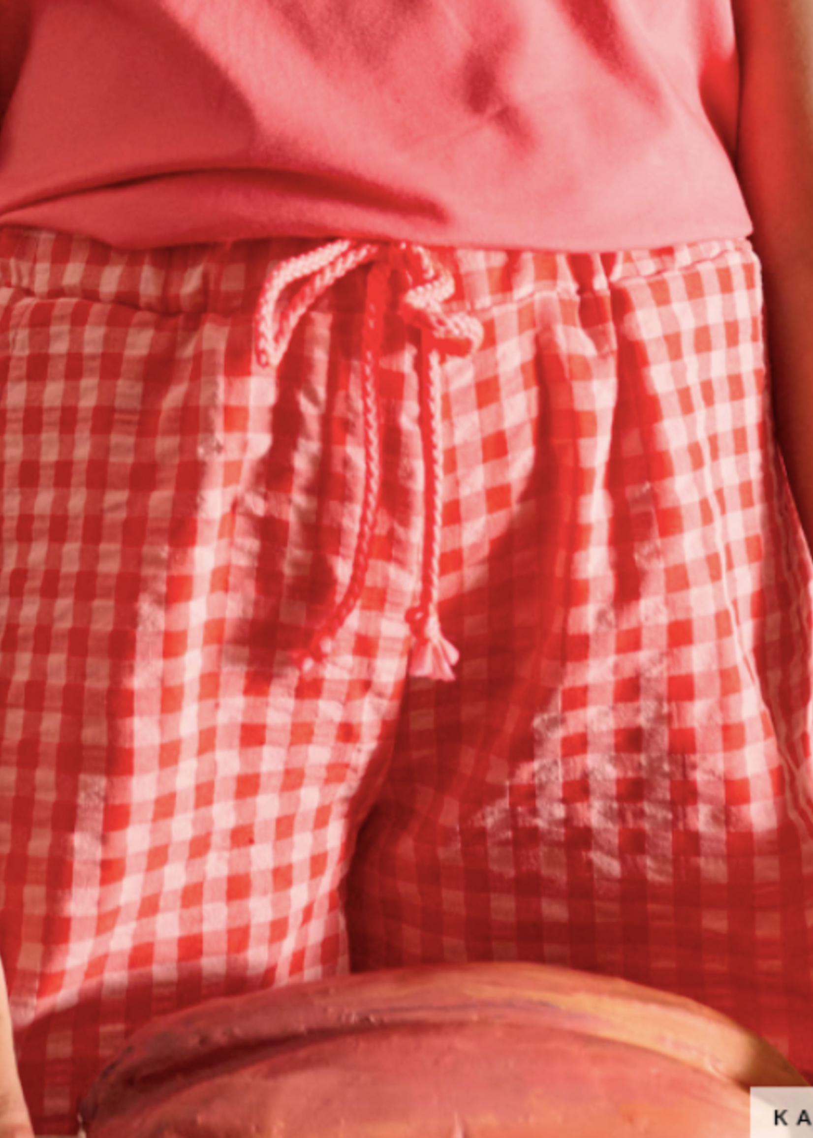 Katia ° Stof Seersucker - KATIA Fabrics - Vichy - Red & Pink